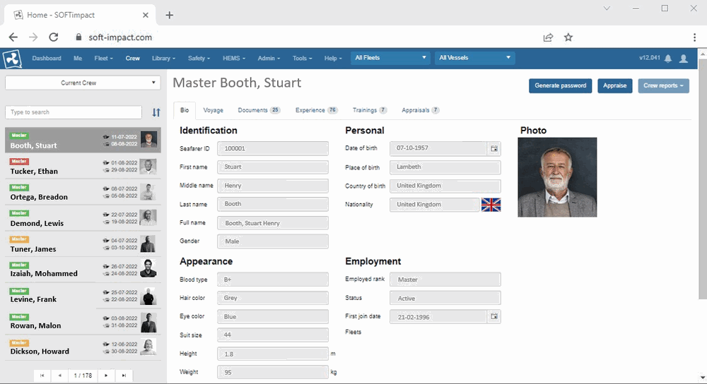 CREWimpact seafarer profile